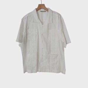 Havanera‎ Cigar Lounge Shirt Embroidered Button Up White Gangster Soprano 2XL